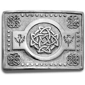 🆕Men's Silver Antique Imported Scottish Kilt Western Cowboy Design Belt Buckle